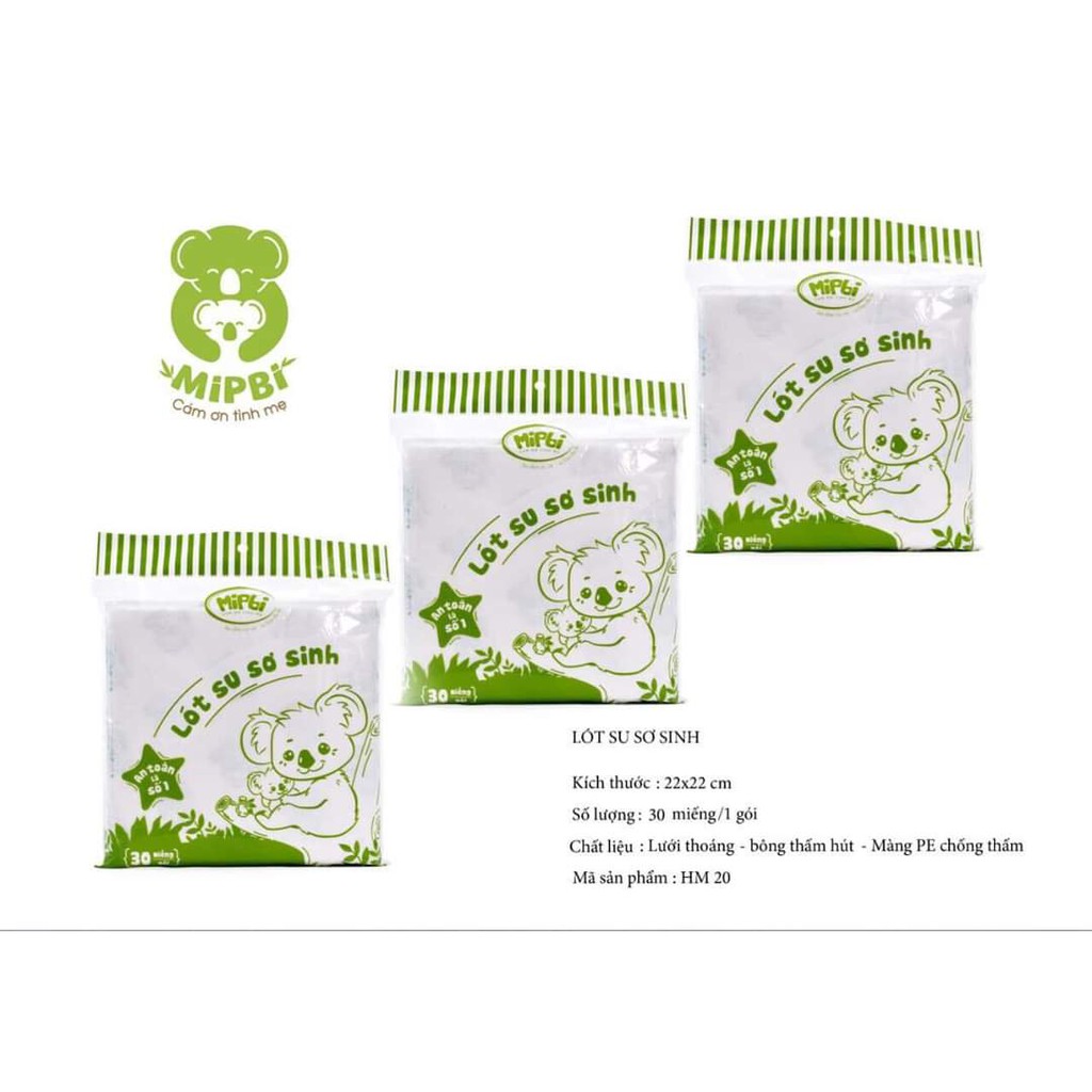 Bịch 30 miếng lót phân su sơ sinh Mipbi