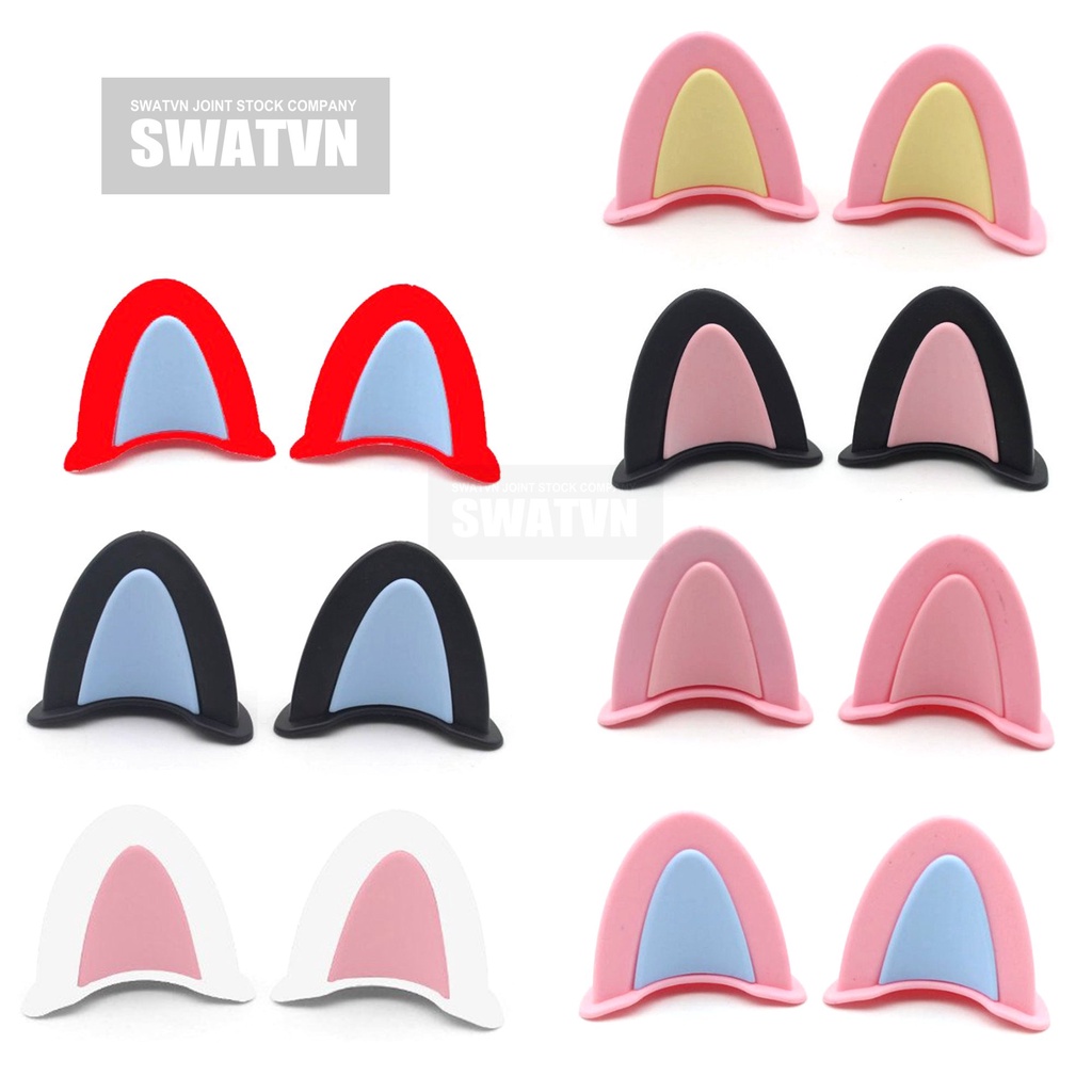 Mũ bảo hiểm NTMAX 3/4 kèm tai mèo nhựa 2 màu cute nhiều mẫu lựa chọn