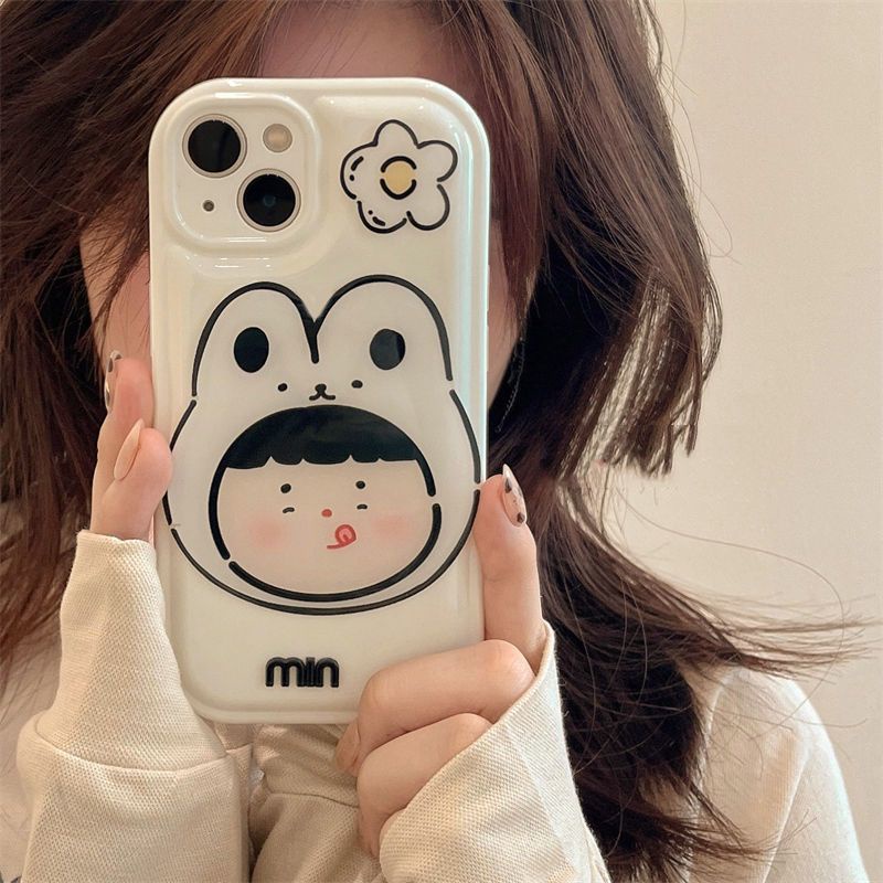 Ốp Điện Thoại Họa Tiết Hoạt Hình Thỏ Đáng Yêu Cho iPhone 12 13 11 Pro Max X Xs Max Xr