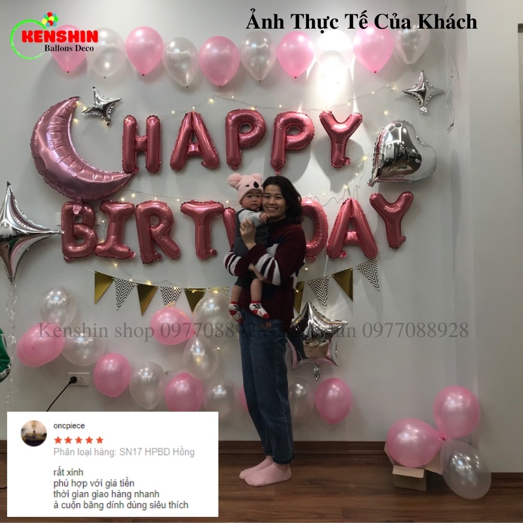 Trang Trí Sinh Nhật Happy Birthday Bóng Bay Trang Trí  Tông Hồng Và Đèn Led Nhiều Kiểu Phụ Kiện Đồ Trang Trí Bong Bóng