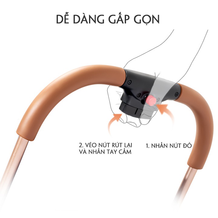 Xe Đẩy Cho Bé, Xe Đẩy Cao Cấp bảo Hành 12 Tháng, Tiện Lợi Cao Cấp Dễ Gấp Gọn