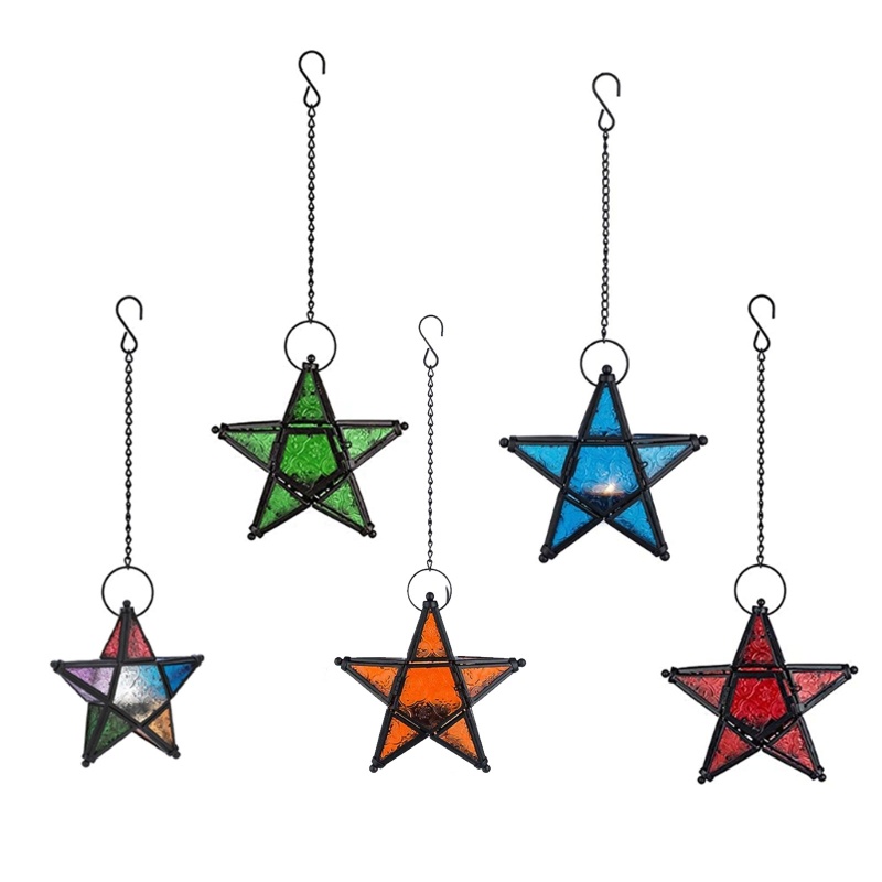 Đèn Lồng Kính Hình Ngôi Sao Treo Cửa Sổ Trang Trí Phòng Khách