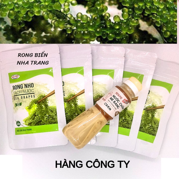 [Mã GROSALE2703 giảm 8% đơn 250K] Rong nho tách nước Sea Việt 500g - Tặng 1 chai nước chấm mè rang Kewpie 180ml