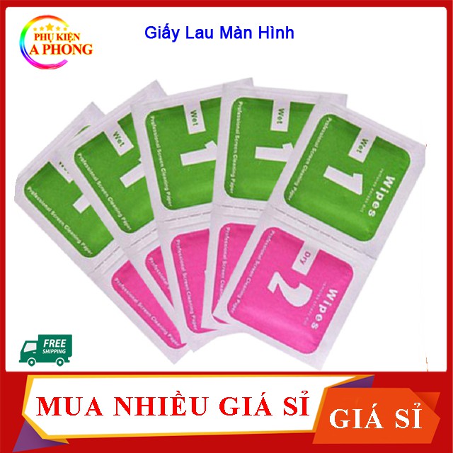 [Mua 5 cái Giá Sỉ] Bộ Giấy Lau 1-2 Cho Kính Cường Lực vệ sinh màn hình điện thoại, ipad, kính mắt hỗ trợ lau sạch bụi