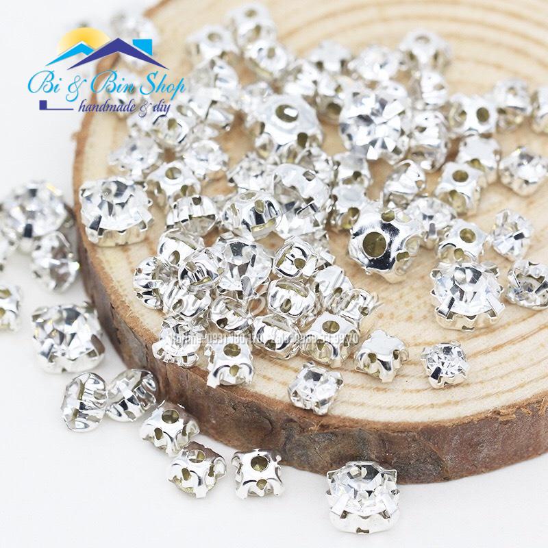 100 Viên Đá Đế 4 Chấu S25-5mm Hạt Pha Lê Đính Kết Trang Phục Thời Trang, Làm Phụ Kiện - Bi &amp; Bin Shop