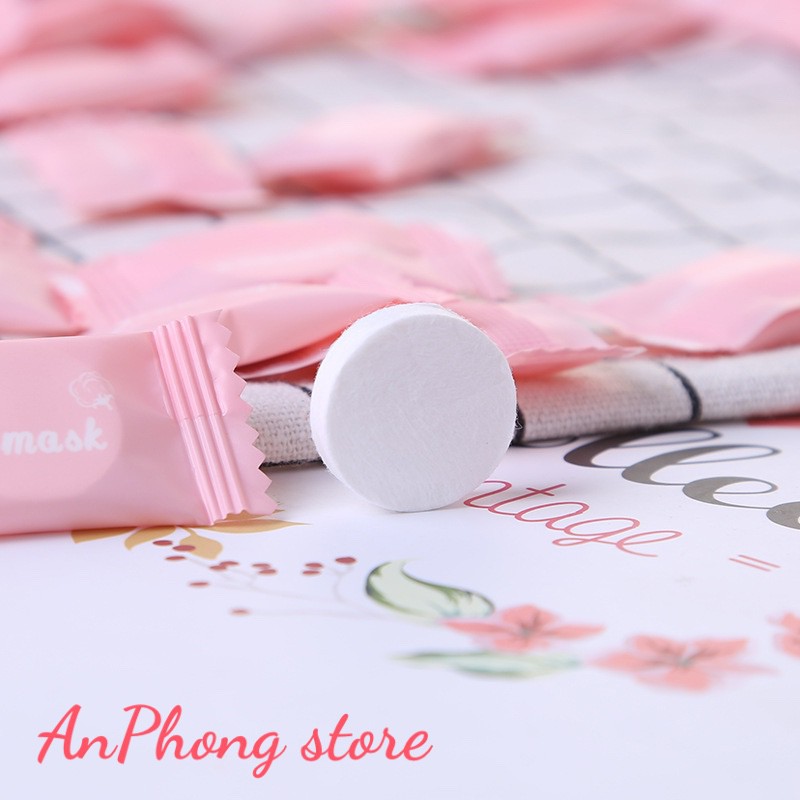 [RẺ VÔ ĐỊCH] COMBO 10 VIÊN MẶT NẠ - KHĂN GIẤY DẠNG NÉN HÌNH VIÊN KẸO