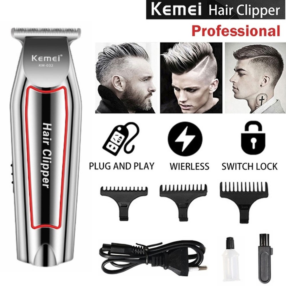 Tông Đơ Chấn Viền Kemei 032 ⚡️𝐅𝐑𝐄𝐄 𝐒𝐇𝐈𝐏⚡️ Máy Cắt Tóc Chấn Viền Chuyên Nghiệp - Công Nghệ Số BV