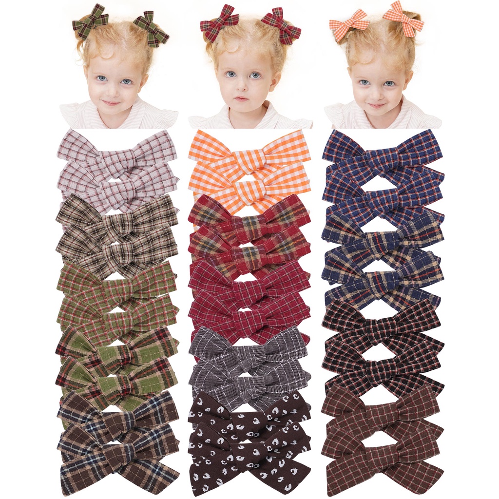 2 Kẹp tóc KIDSBOWS phối nơ 3.6 inch đơn giản thời trang cho bé gái