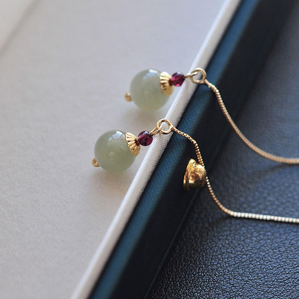 Bông Tai Dáng Dài Đính Hạt Phong Cách Vintage Thời Trang Cho Nữ