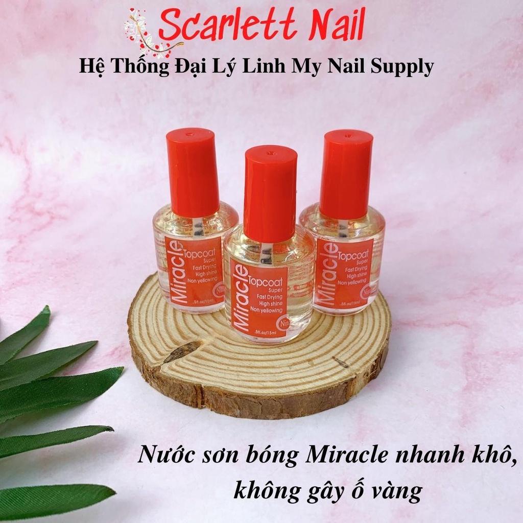 Nước Sơn Bóng Chất Mỹ Nhanh Khô Không Vàng Móng Không Cần Máy Hơ