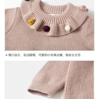 Áo len cổ bèo cục bông sz 110