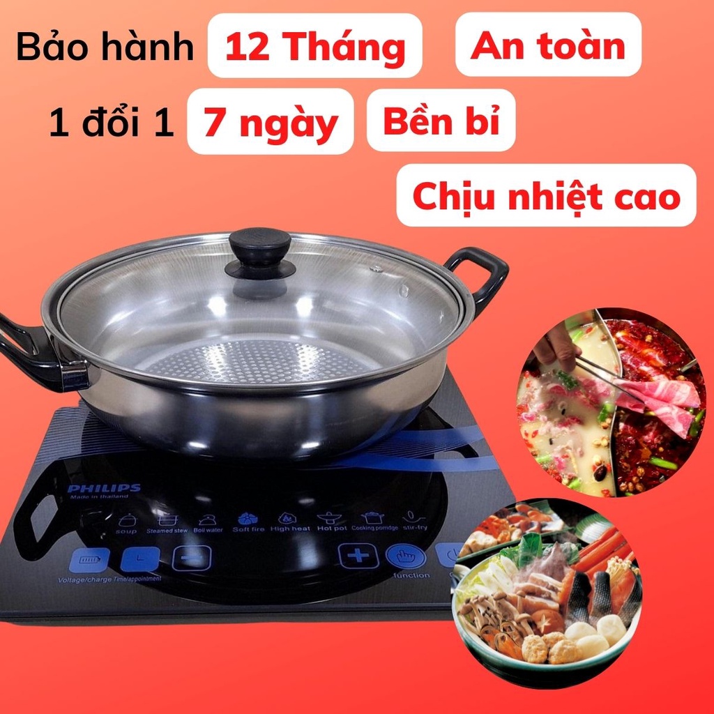 Bếp Điện Từ Đơn Philips Mặt Bếp Siêu Bền Sang Trọng Tiện Dụng Hơn Bếp Hồng Ngoại - Tặng Kèm Nồi Lẩu Inox Cao Cấp