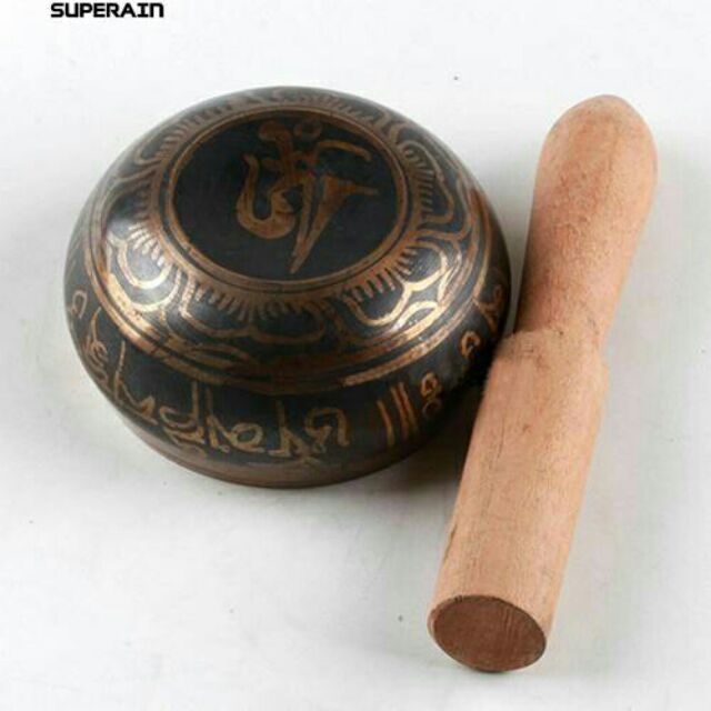 BỘ Chuông tụng kinh bằng đồng Nepal 9.5cm