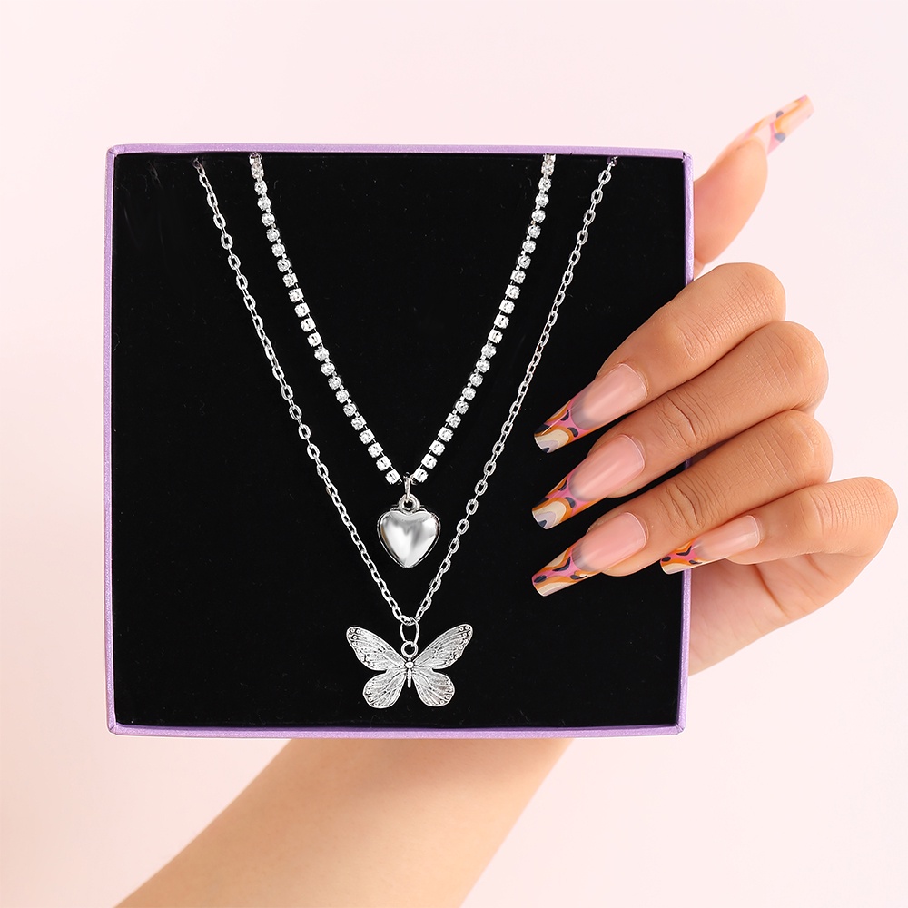 iF YOU Vòng cổ Mặt Hình Bướm Đính Ngọc Trai Thời Trang Cho Nữ