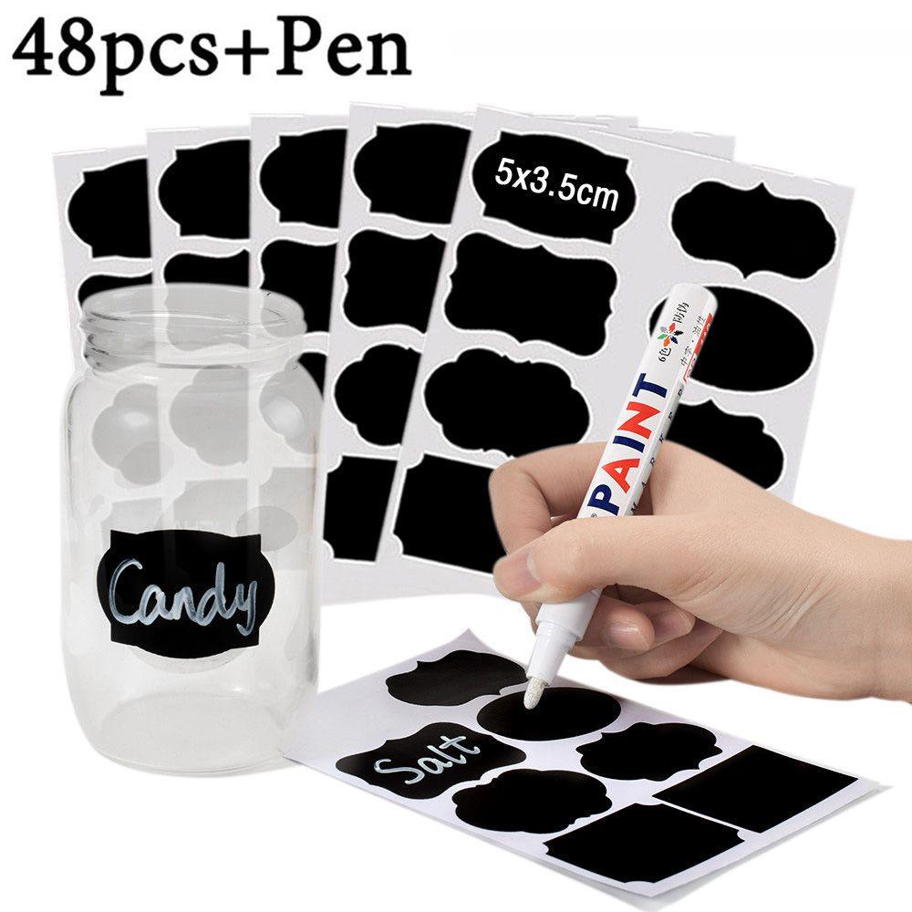 CONOPERY Bộ 48 Nhãn Dán Đánh Dấu Lọ Gia Vị Chống Nước