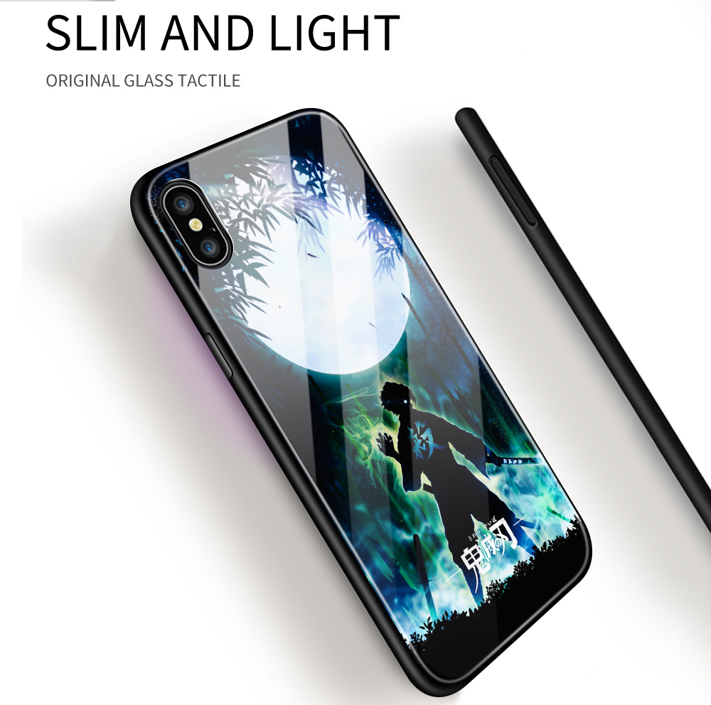 Ốp Điện Thoại Kính Cường Lực In Hình Anime Demon Slayer Cho Huawei Y7 2019 Y7 Prime 2019 Y7 Pro 2019 Y7 2017 Y7 Prime