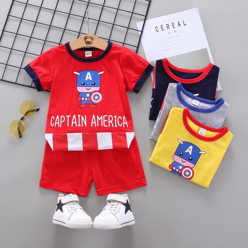 Bộ siêu nhân captain-amerian siêu hot cho bé trai bé gái - BSNC