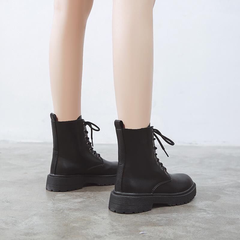 Giày Bốt Martin Màu Đen Thời Trang Cá Tính Cho Nữ