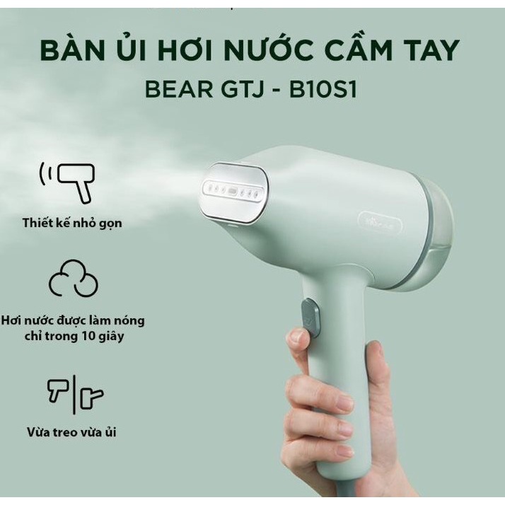 Bàn ủi hơi nước cầm tay Bear GTJ-B10S1 - Hàng chính hãng - Bảo hành 18 tháng