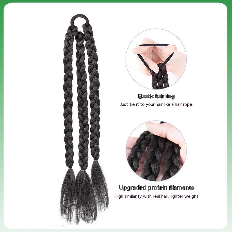 Bím Tóc Giả Thắt Bím Tự Nhiên Cho Bé Gái Tập Boxing