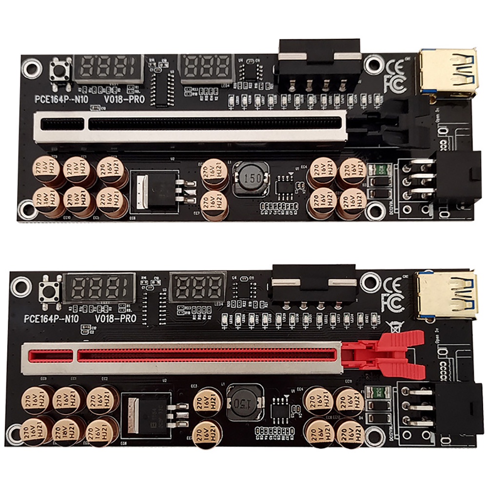 VER018 PRO PCI-E Riser Thẻ Express 1X để 16X Extender 6pin Adapter USB 3.0 Cho Bitcoin thợ mỏ