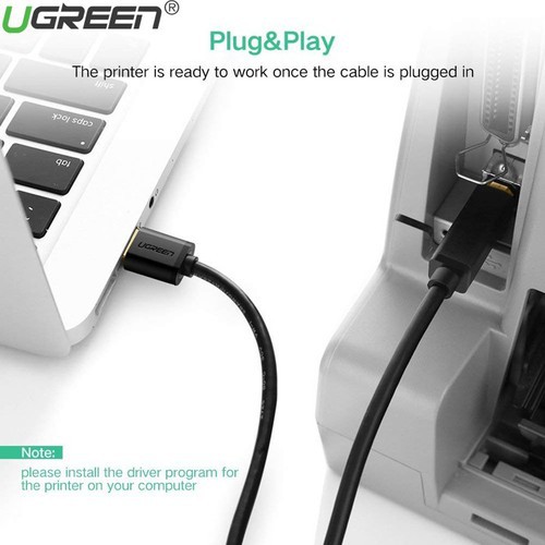 Cáp máy in USB 2.0 Ugreen 10352 (dài 5M)_Hàng chính hãng