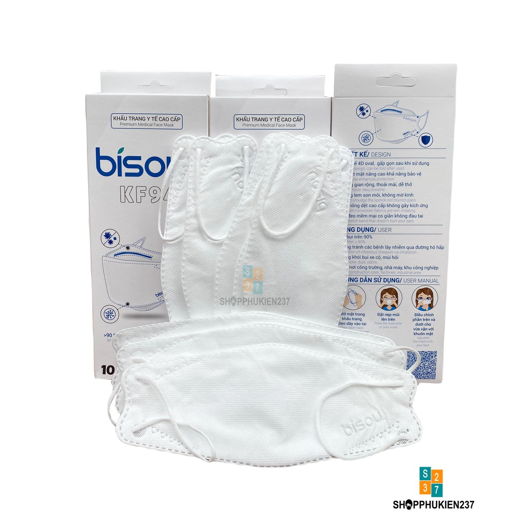 Khẩu Trang 4D KF94 Bisou Chất Liệu 4 Lớp Hộp 10 Cái | BigBuy360 - bigbuy360.vn