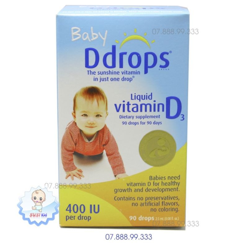 Baby Ddrop Vitamin D3 cho trẻ sơ sinh 90 giọt