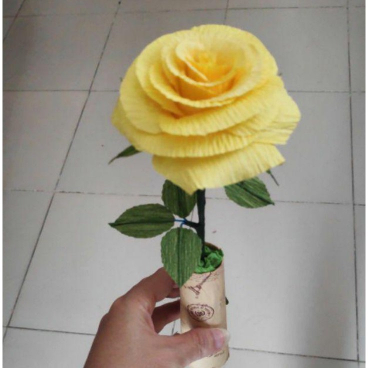 Giấy nhún ,nhăn làm hoa hamade