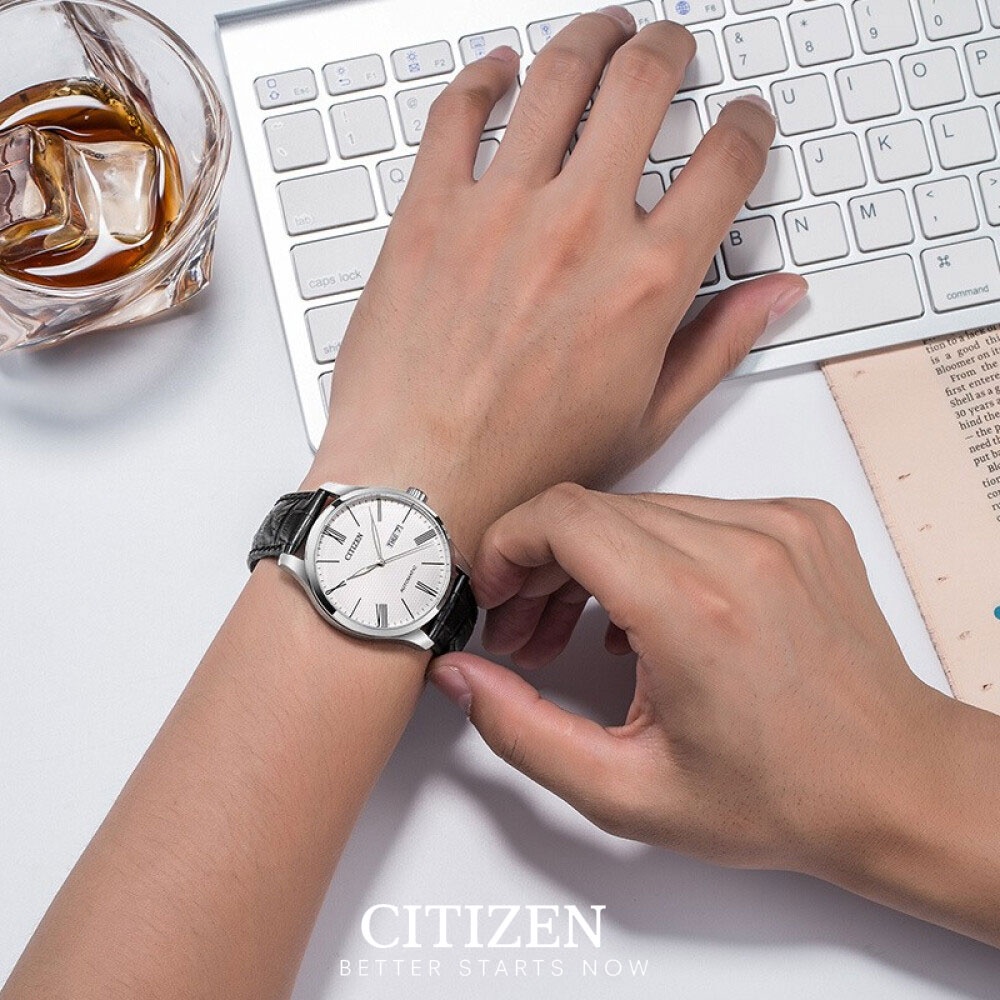 Đồng Hồ Citizen Nam Dây Da NH8350-08A - Mặt Trắng