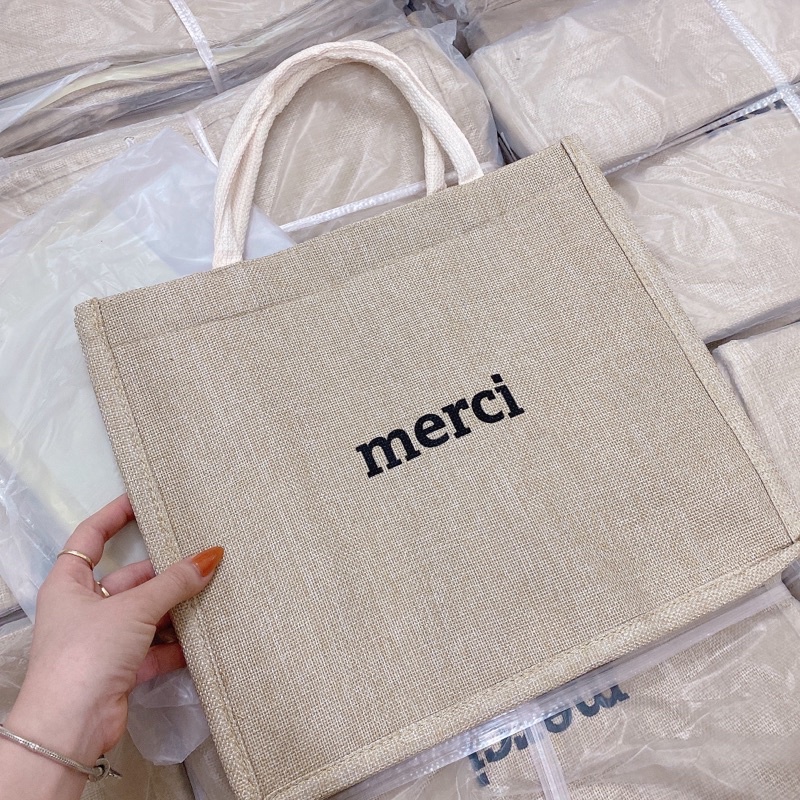 Túi cói Merci size 35cm