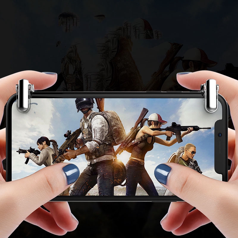 Set 2 nút bắn trái phải chơi game PUBG gắn điện thoại và Android