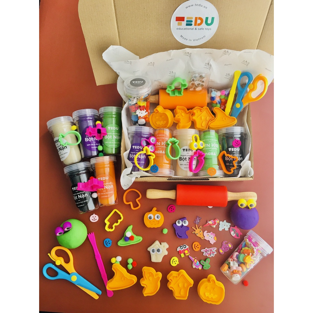 Combo Halloween Gift Set bột nặn đất nặn an toàn TEDU