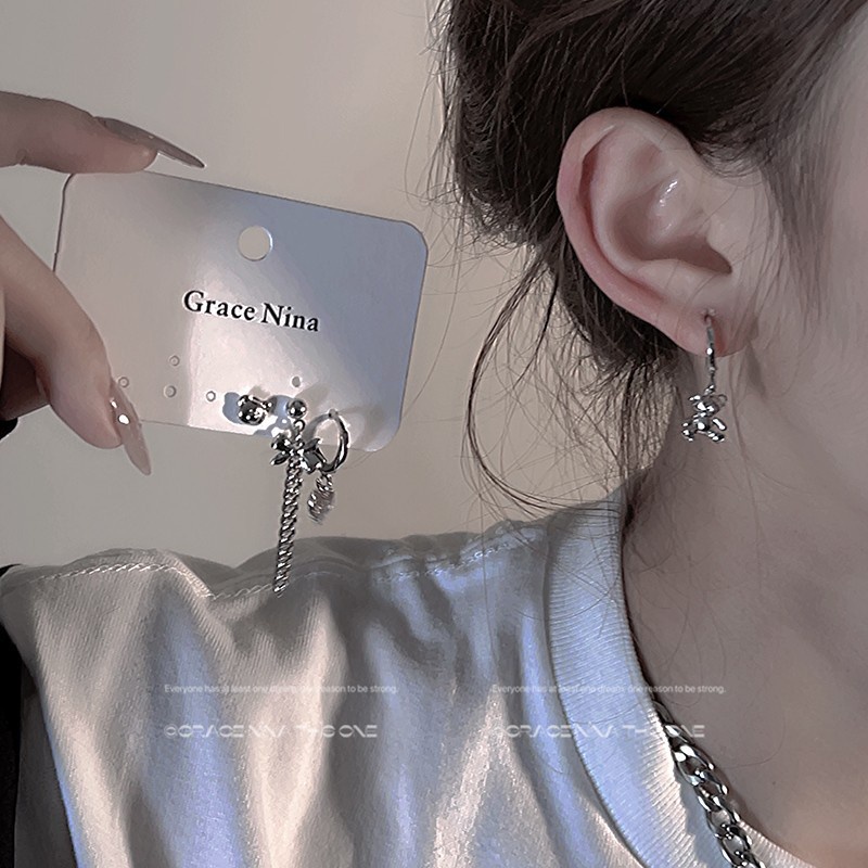 Set 4 khuyên tai bạc 17KM nhiều kiểu dáng dễ thương cá tính