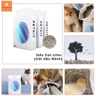 Cát vệ sinh cho mèo PETKIT đậu nành khử mùi, diệt khuẩn, thấm hút, không bụi 1 thùng 6 túi