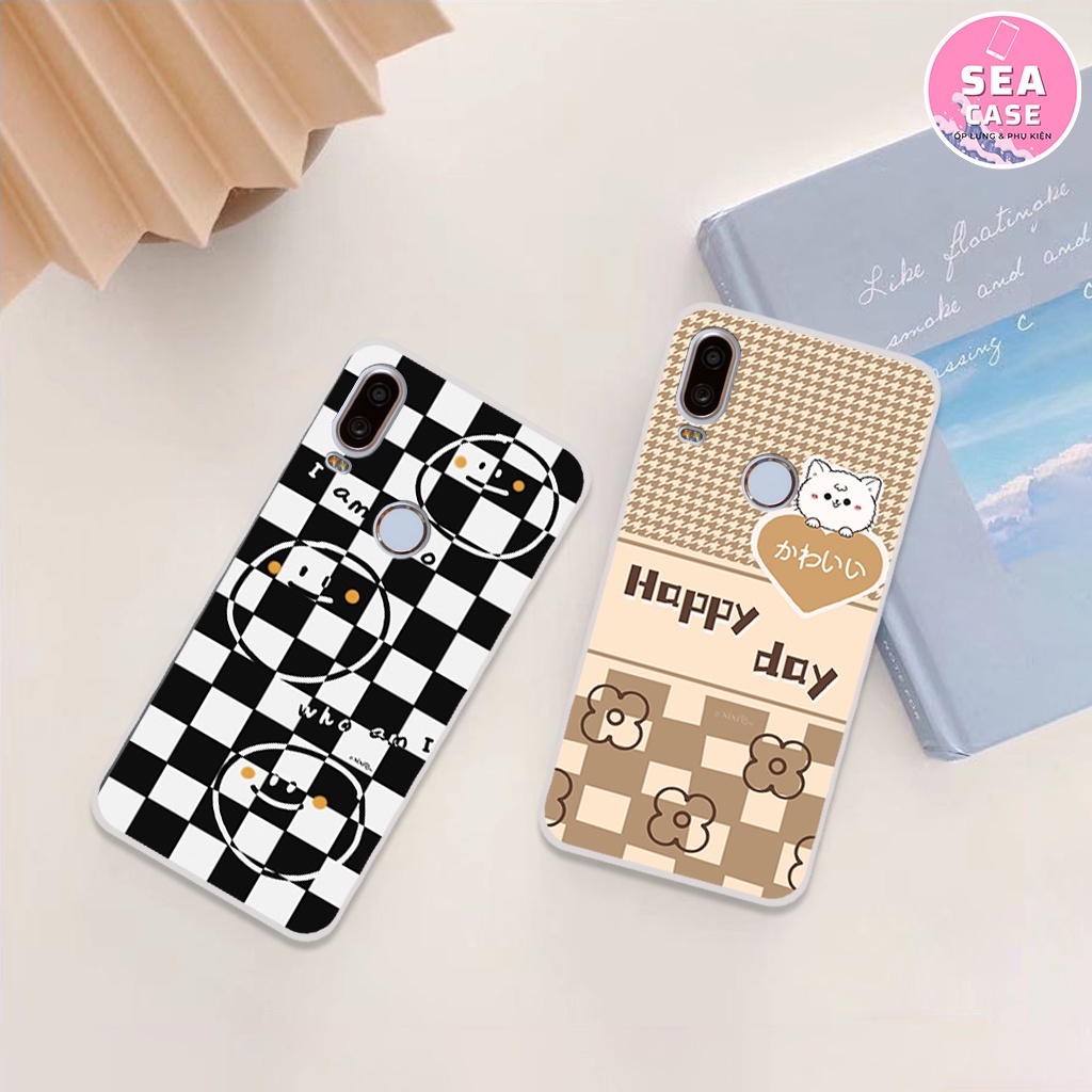 Ốp lưng Vsmart Active 1/ Active 1 Plus / Active 1+ hoạ tiết nền kẻ caro thời trang, viền dẻo