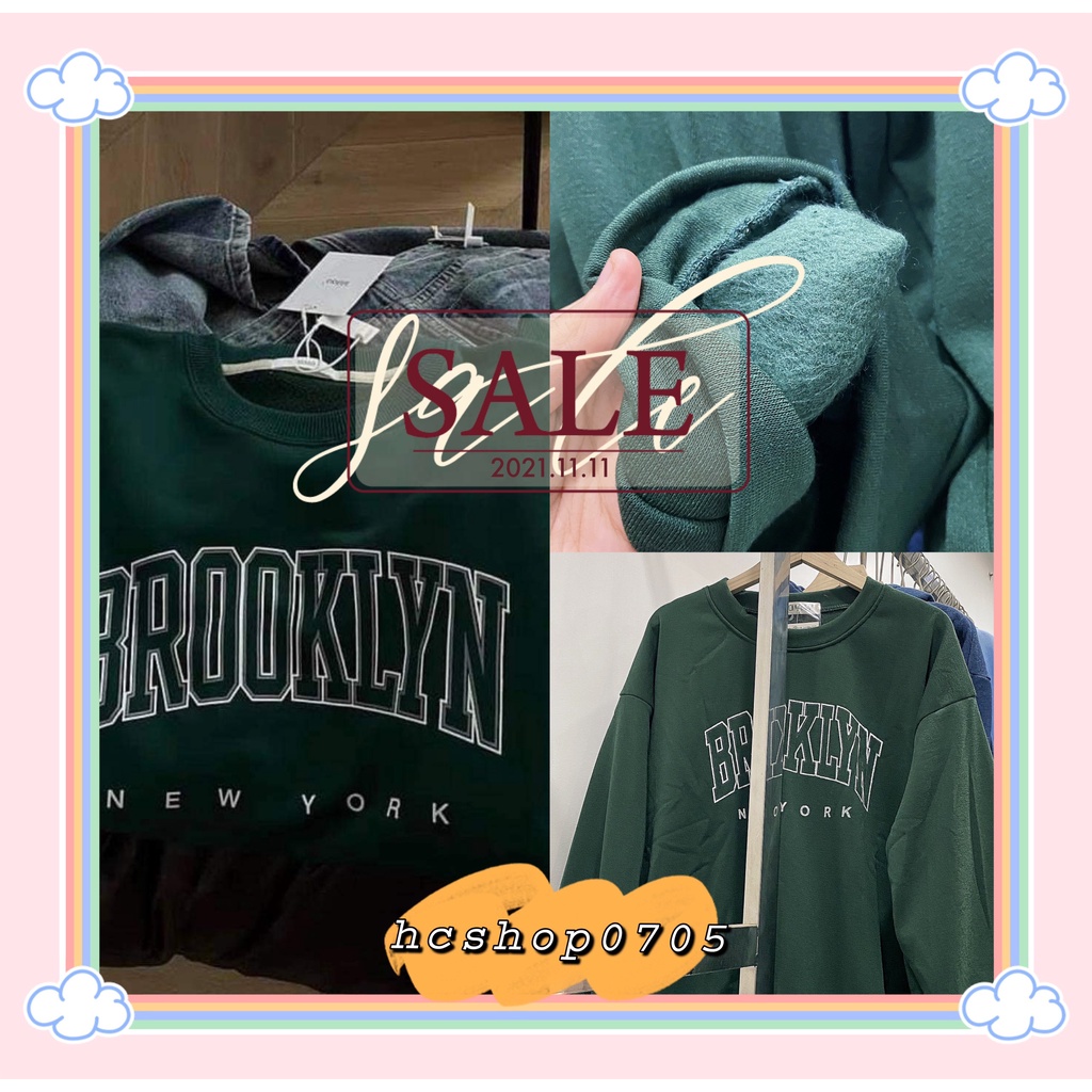 Áo Nỉ áo sweater Los Angeles Tay Bồng ❌Ảnh Thật/Video❌ Sweater form rộng oversize 1 màu xanh mạ in chữ siêu đẹp ☘️