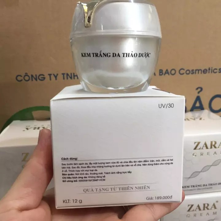 Kem dưỡng da thảo dược Zara dưỡng ẩm, bổ xung Collagen, giúp da trắng sáng tự nhiên 12g