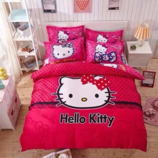 Set ga gối chăn phao hello kitty hàng nhập
