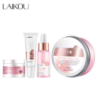 Bộ 4 sản phẩm LAIKOU tinh chất hoa anh đào chăm sóc da