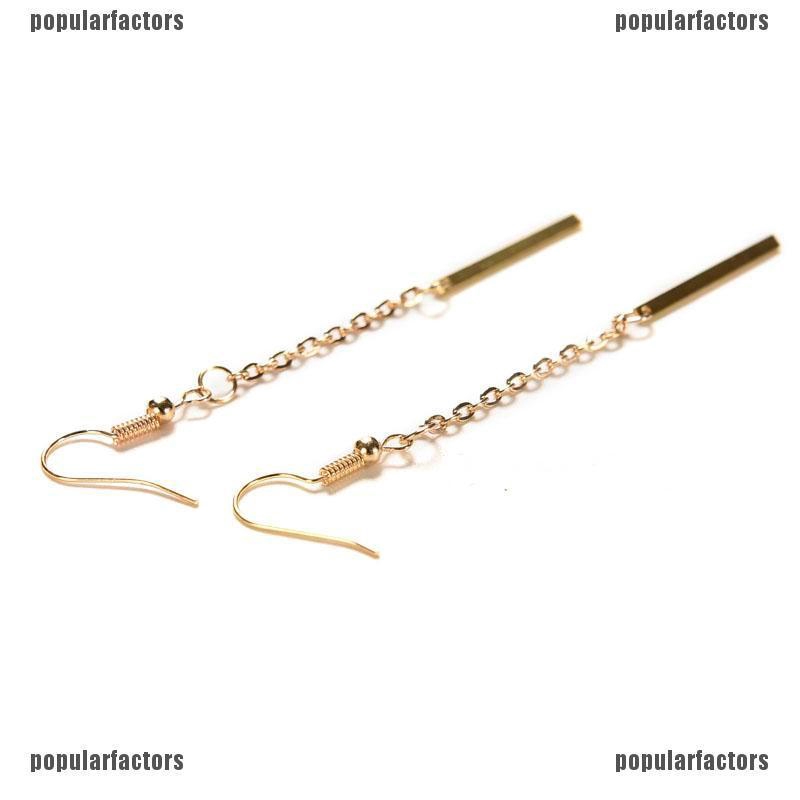 Khuyên Tai Dài Mạ Vàng Đính Đá Pha Lê Dễ Thương