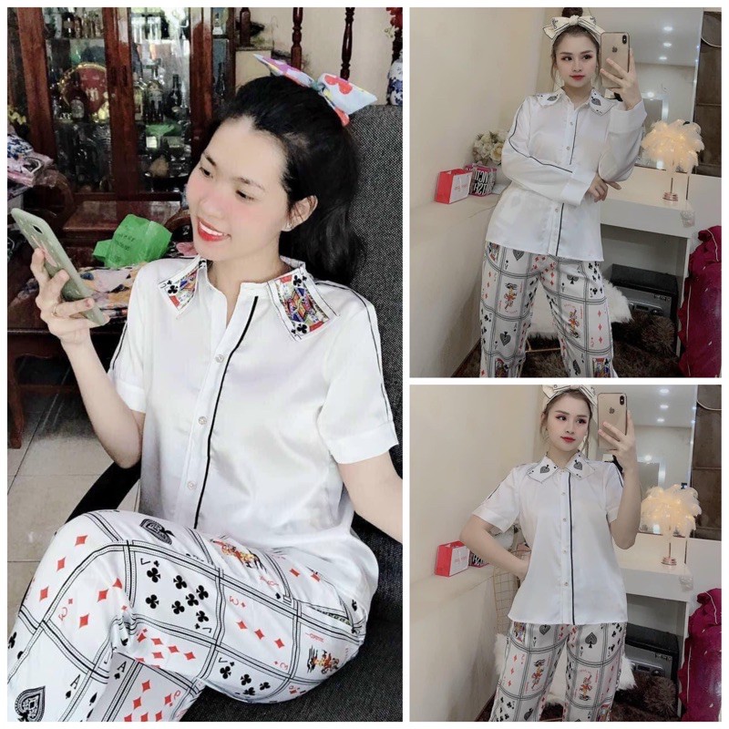 Bộ lụa Lá Bài Kiểu Mới