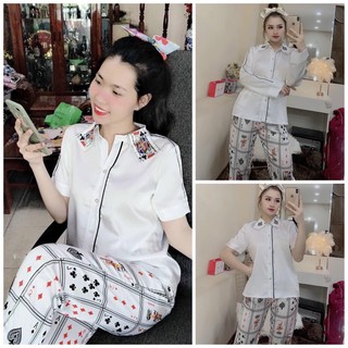 Bộ lụa Lá Bài Kiểu Mới