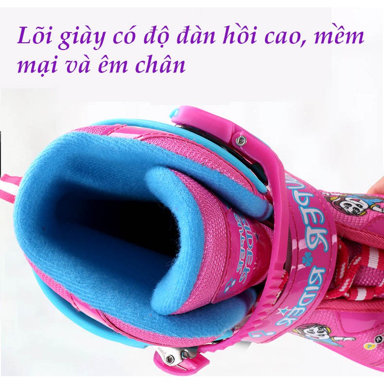 Giày patin trẻ em cao cấp trượt êm và mượt cả 8 bánh có đèn led -Tặng đầy đủ balo mũ bảo hiểm bảo hộ và phụ kiện chơi