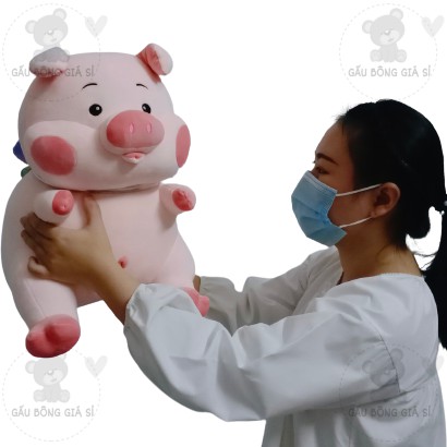 GẤU BÔNG HEO 50CM MÁ HỒNG ĐÁNG YÊU HÀNG CAO CẤP LÔNG MỊN MINISO