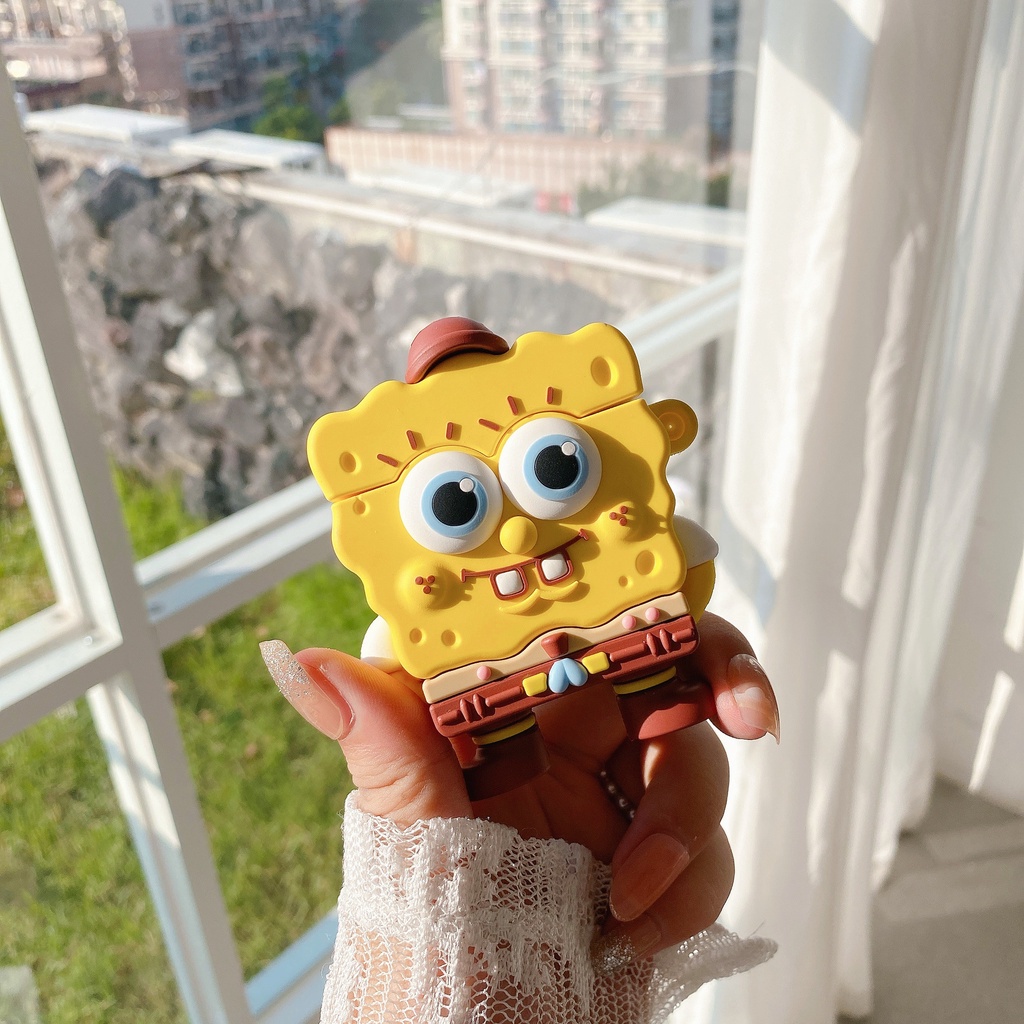 Vỏ Bảo Vệ Hộp Sạc Tai Nghe AirPods3gen / AirPods3 / 2Gen / AirPods3 Hình Spongebob Ốp