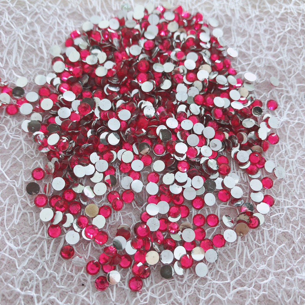 Hạt nhựa giả đá trang trí nón mũ, giày dép, túi xách, váy áo 2-3mm