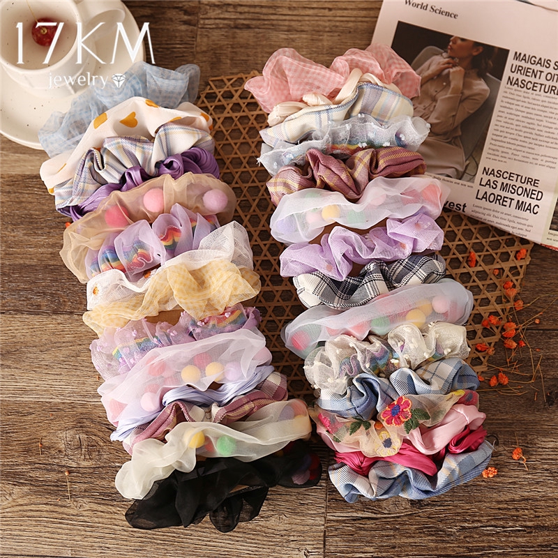 Set 4 dây buộc tóc AY co giãn phong cách Hàn Quốc cho nữ