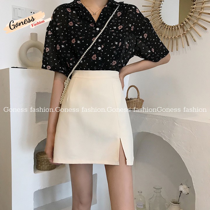 Chân váy a ngắn Goness xẻ đùi phong cách trẻ trung năng động phù hợp với giới trẻ QV101
