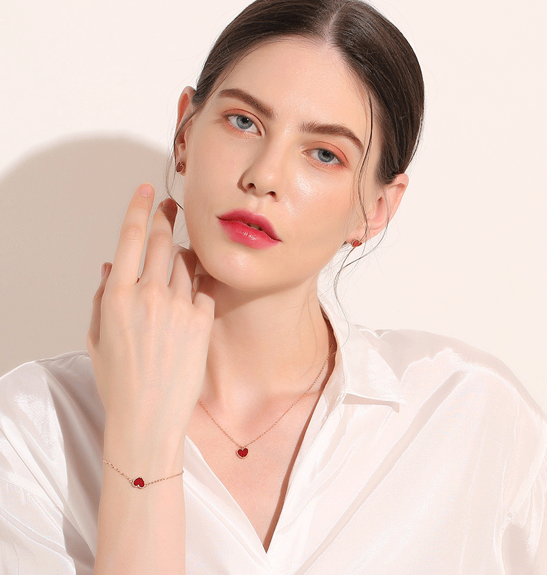 Vòng Tay Kim Loại Mặt Trái Tim 3 Màu Thời Trang Cho Nữ